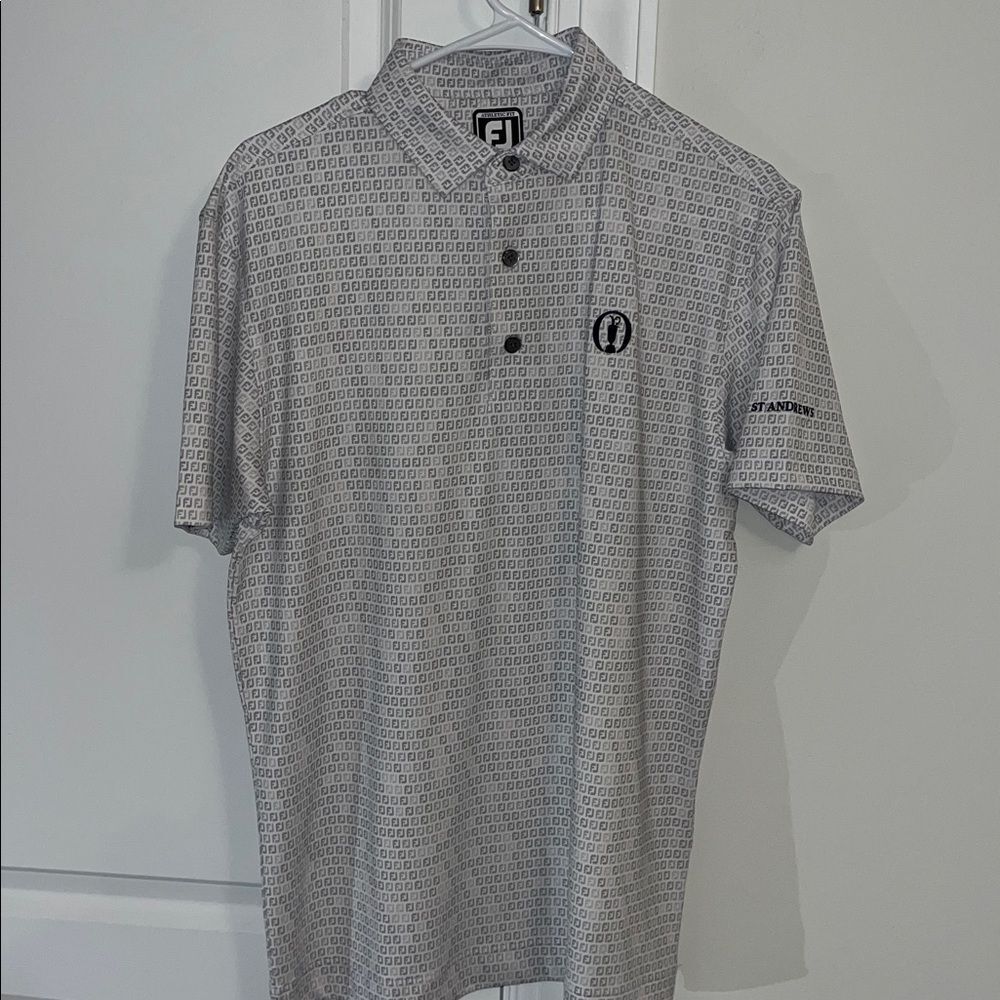 The British Open Footjoy FJ St Andrews Old Course Scotland Golf polo Shirt AOP M - Picture 3 of 6